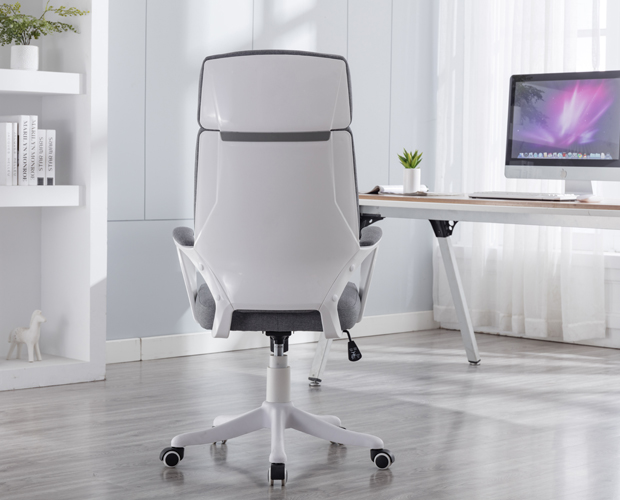 HC-2239H Grey High Back Linen Office Chair
