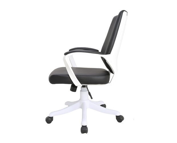 HC-2239M Black Leather White Frame Office Chair